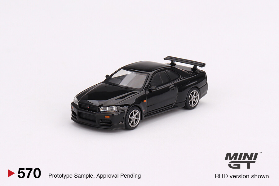 Mini GT 1/64 Nissan Skyline GT-R (R34) V-Spec Black Pearl MGT00570 - Thumbnail