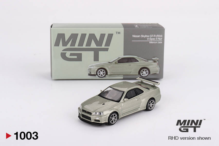 (ÖN SATIŞ) Mini GT 1/64 Nissan Skyline GT-R (R34) V-Spec II Nür Millenium Jade MGT01003