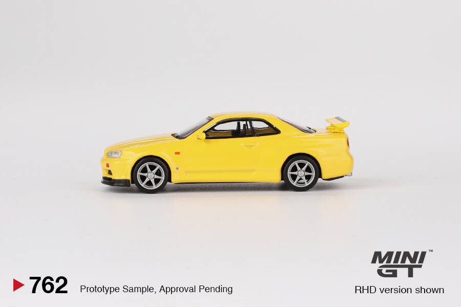 Mini GT 1/64 Nissan Skyline GT-R (R34) V-Spec Lightning Yellow MGT00762