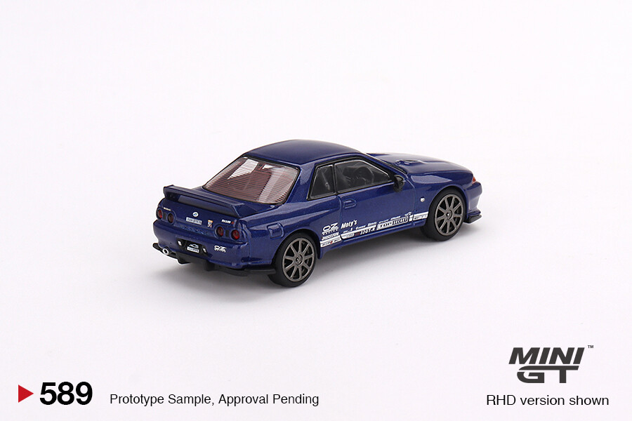 Mini GT 1/64 Nissan Skyline GT-R Top Secret VR32 Metallic Blue MGT00589 - Thumbnail