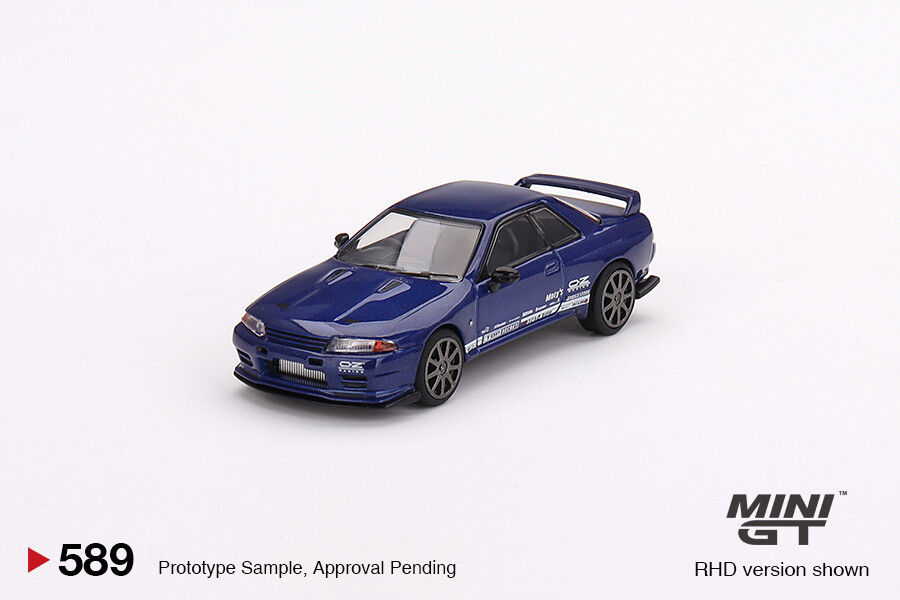 Mini GT 1/64 Nissan Skyline GT-R Top Secret VR32 Metallic Blue MGT00589 - Thumbnail