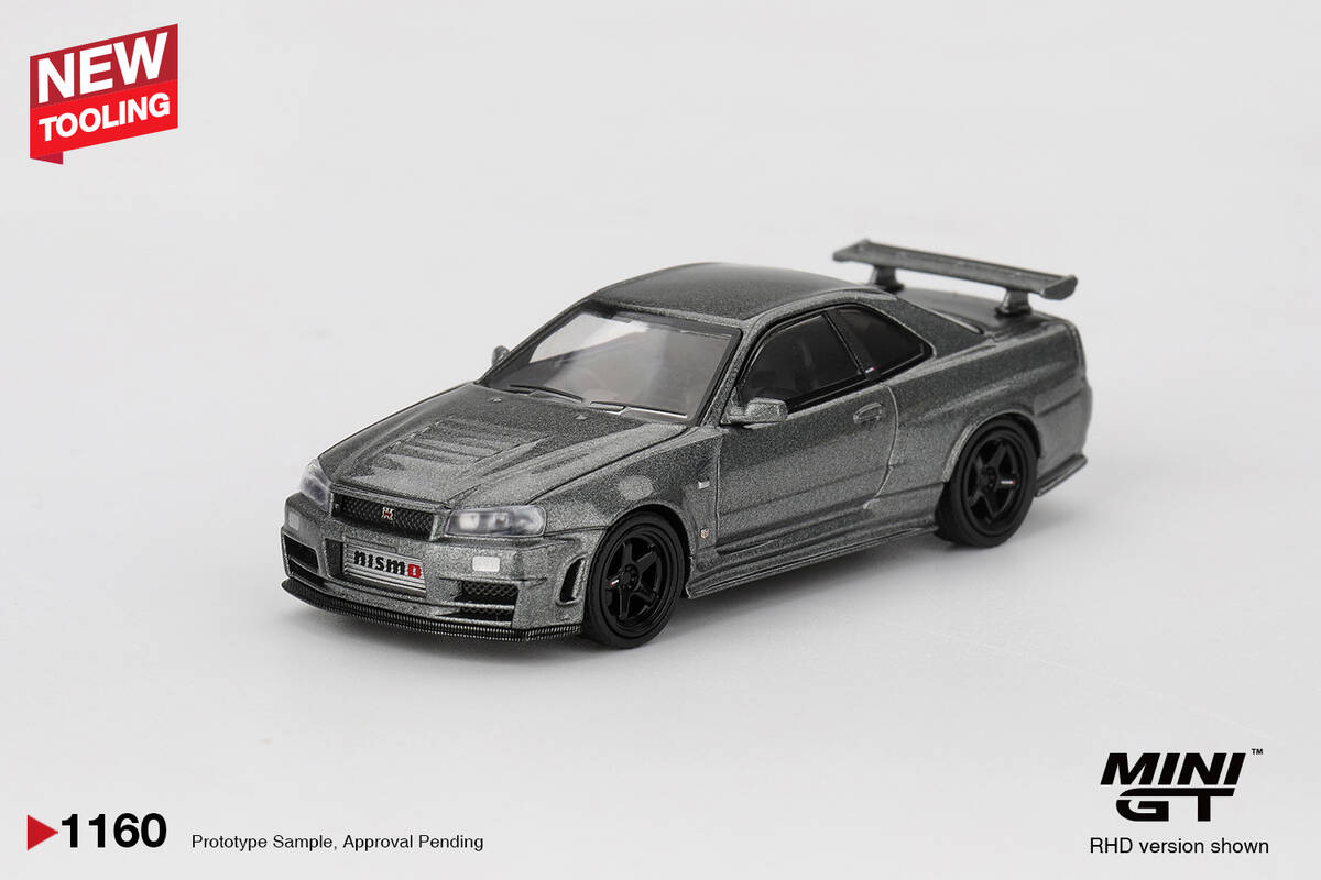 (ÖN SATIŞ) Mini GT 1/64 Nissan Skyling GT-R Dark Metal Gray (NISMO BNR34 CRS Version) MGT01160