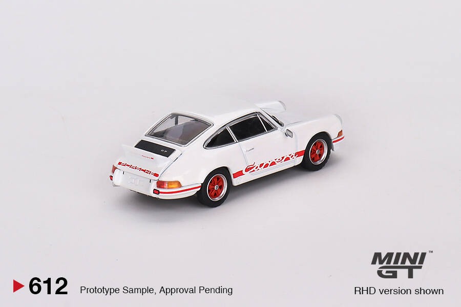 Mini GT 1/64 Porsche 911 Carrera RS 2.7 Grand Prix White with Red Livery MGT00612