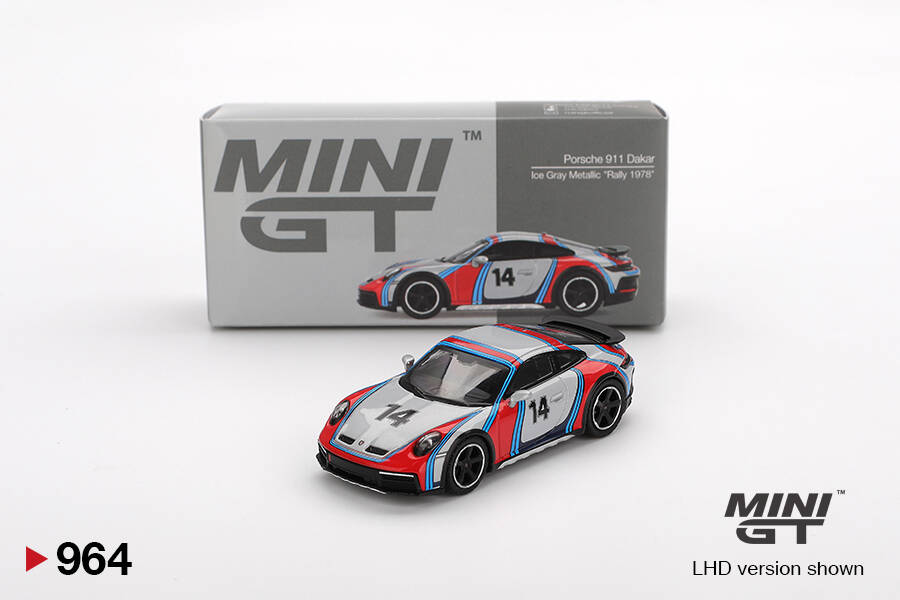 (ÖN SATIŞ) Mini GT 1/64 Porsche 911 Dakar Ice Grey Metallic 