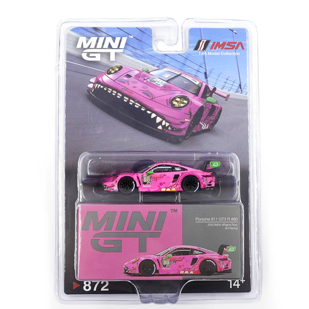 (ÖN SATIŞ) Mini GT 1/64 Porsche 911 GT3 R AO Racing 2023 IMSA VIRginia Roxy - Blister Paket MGT00872-BL