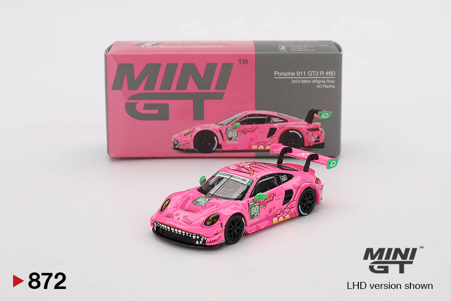 (ÖN SATIŞ) Mini GT 1/64 Porsche 911 GT3 R AO Racing 2023 IMSA VIRginia Roxy MGT00872