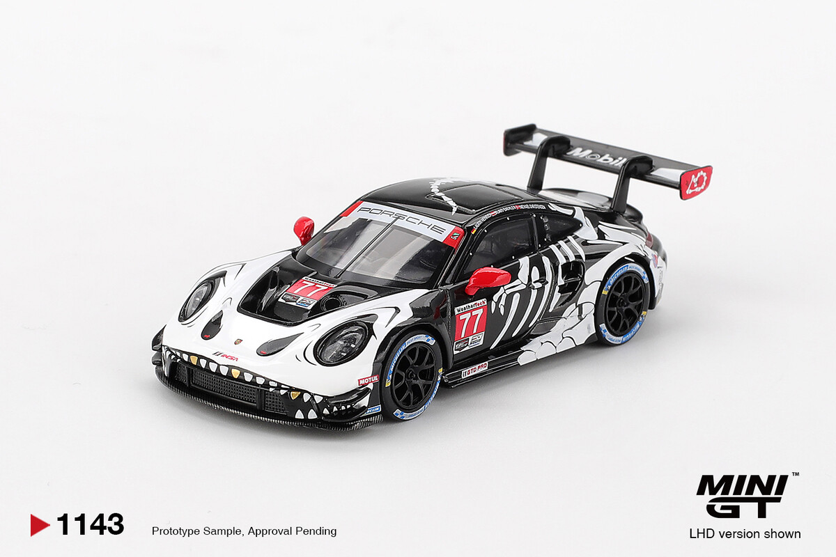 Mini GT 1/64 Porsche 911 GT3 R AO Racing 2025 IMSA Petit Le Mans MGT01143 - Thumbnail