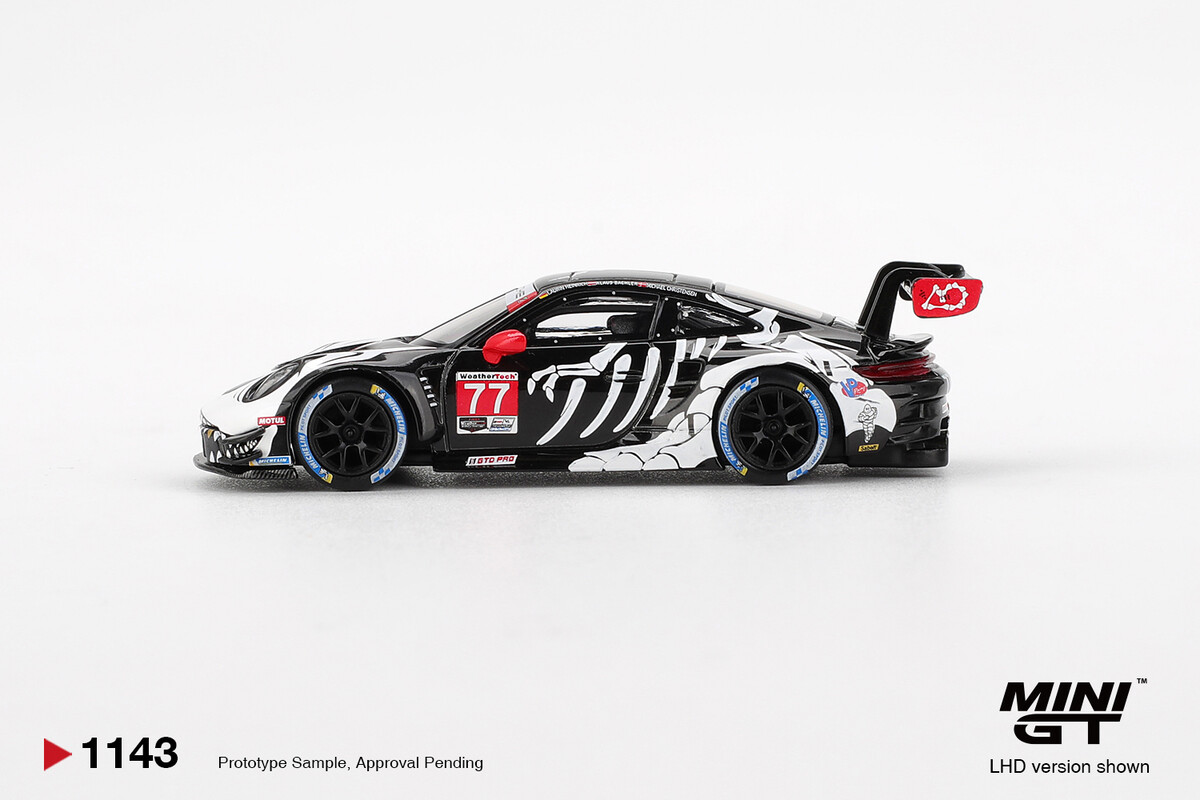 Mini GT 1/64 Porsche 911 GT3 R AO Racing 2025 IMSA Petit Le Mans MGT01143 - Thumbnail