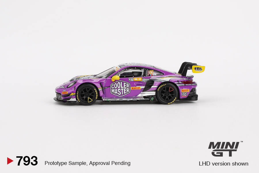 Mini GT 1/64 Porsche 911 GT3 R HubAuto Racing 2023 FIA GT World Cup 70th Macau Grand Prix - Blister Paket MGT00793-BL
