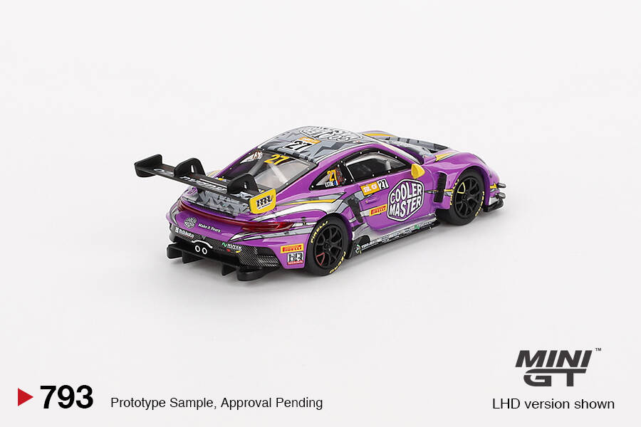 Mini GT 1/64 Porsche 911 GT3 R HubAuto Racing 2023 FIA GT World Cup 70th Macau Grand Prix - Blister Paket MGT00793-BL