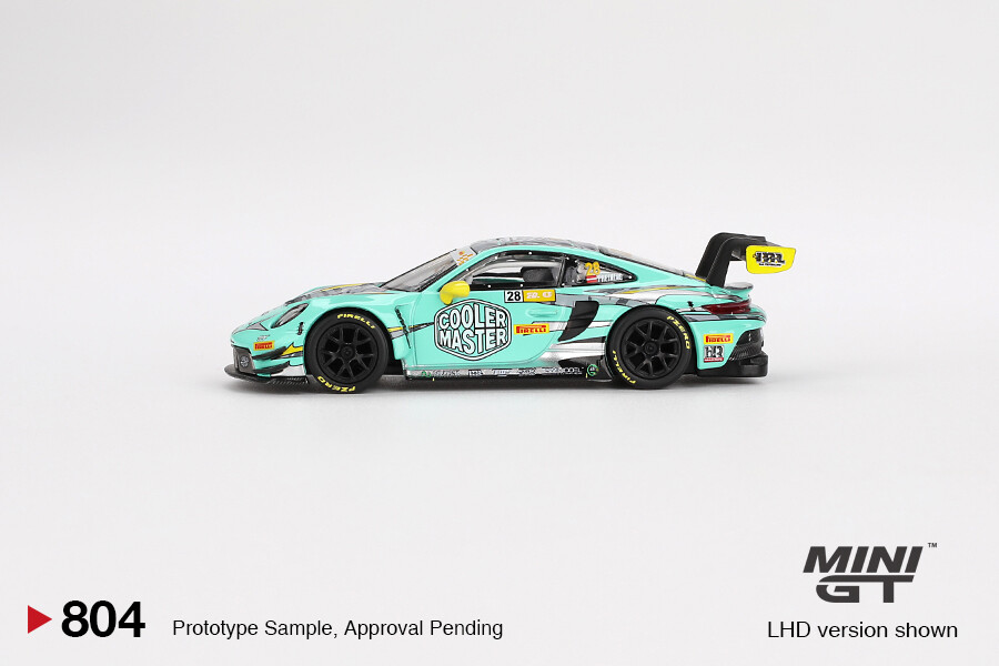 Mini GT 1/64 Porsche 911 GT3 R HubAuto Racing 2023 FIA GT World Cup 70th Macau Grand Prix MGT00804 - Thumbnail
