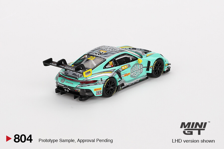 Mini GT 1/64 Porsche 911 GT3 R HubAuto Racing 2023 FIA GT World Cup 70th Macau Grand Prix MGT00804 - Thumbnail