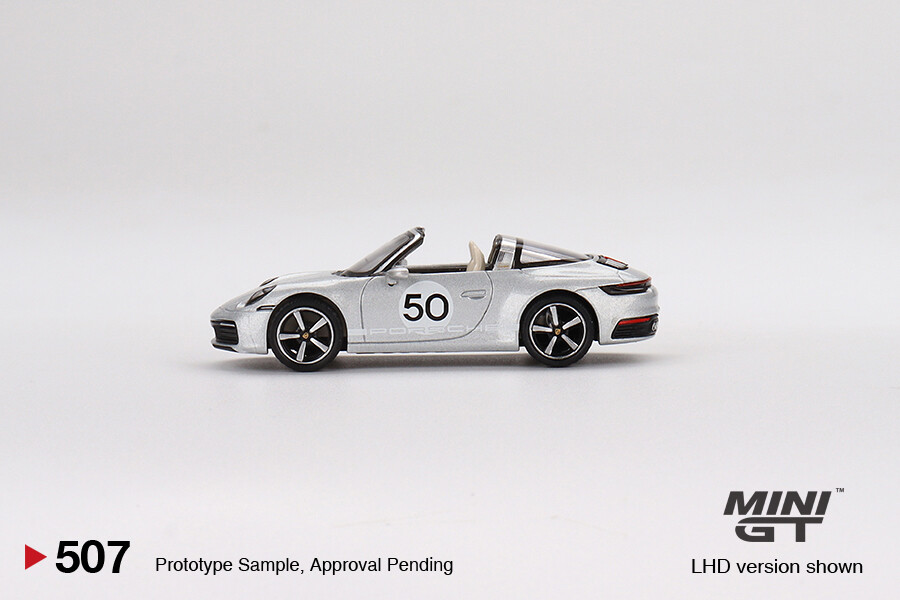 Mini GT 1/64 Porsche 911 Targa 4S Heritage Design Edition GT Silver Metallic MGT00507 - Thumbnail