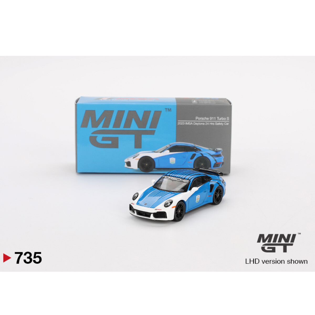 Mini GT 1/64 Porsche 911 Turbo S Safety Car 2023 IMSA Daytona 24 Hrs MGT00735 - Thumbnail