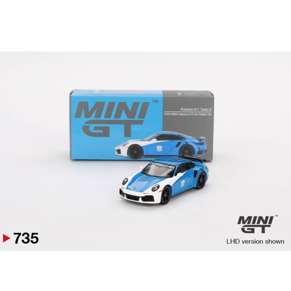 Mini GT 1/64 Porsche 911 Turbo S Safety Car 2023 IMSA Daytona 24 Hrs MGT00735