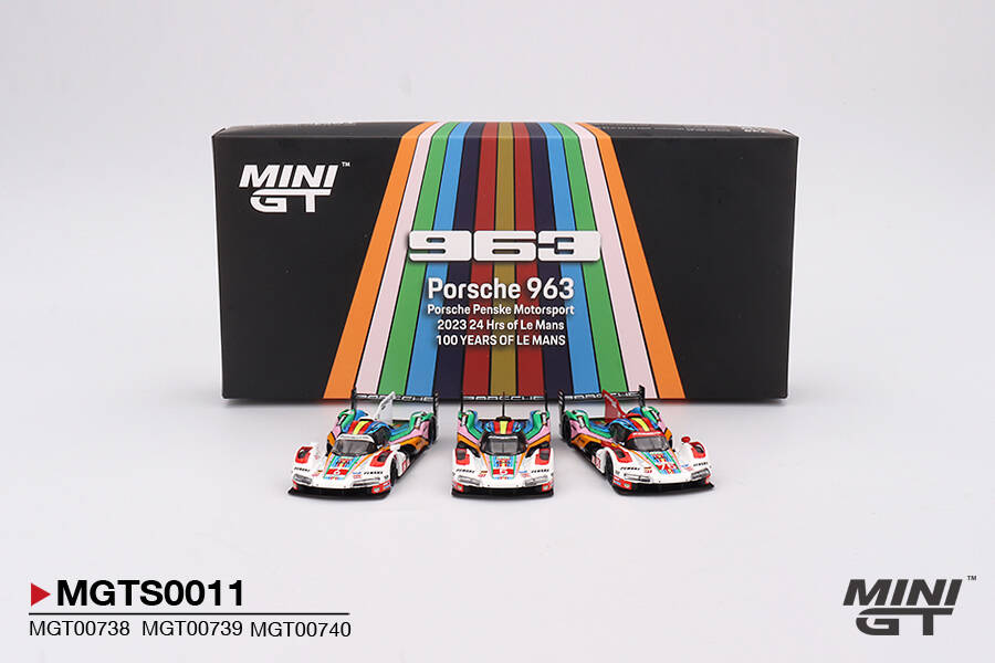 (ÖN SATIŞ) Mini GT 1/64 Porsche 963 Porsche Penske Motorsport 2023 24 Hrs of LeMans Limited edition 3000 set MGTS0011
