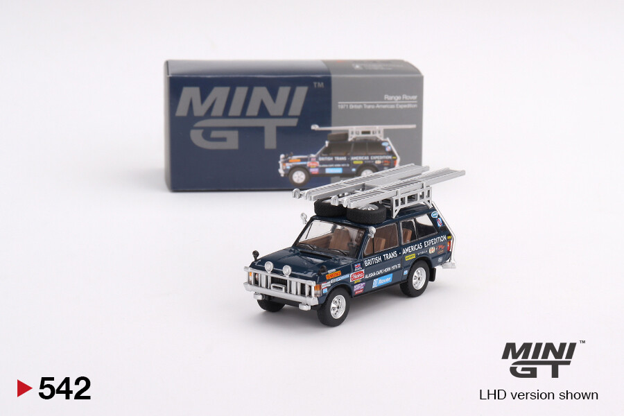 Mini GT 1/64 Range Rover 1971 British Trans-Americas Expedition (VXC-868K) MGT00542 - Thumbnail