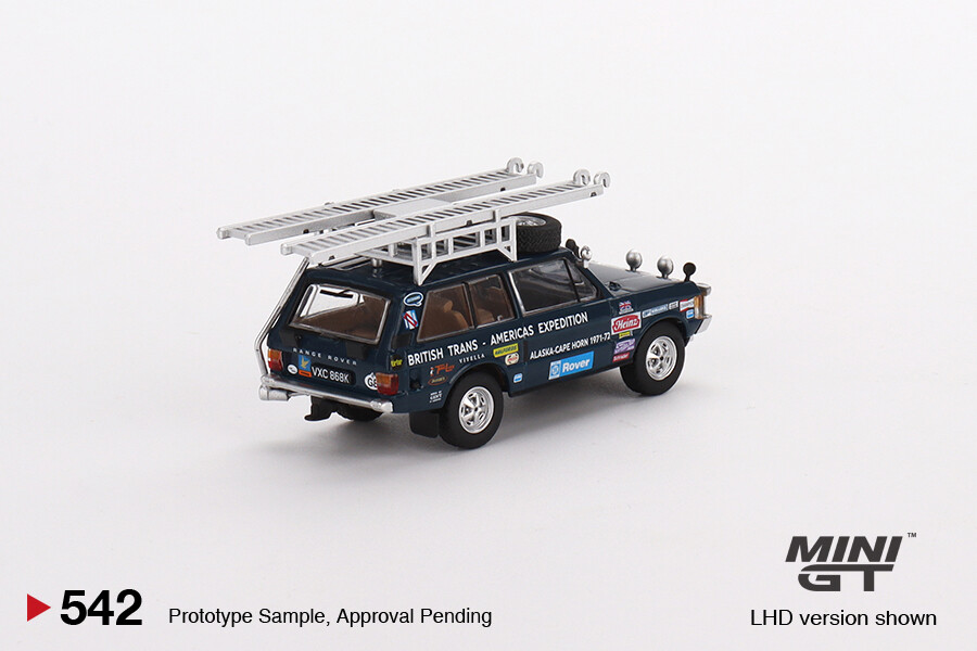 Mini GT 1/64 Range Rover 1971 British Trans-Americas Expedition (VXC-868K) MGT00542 - Thumbnail