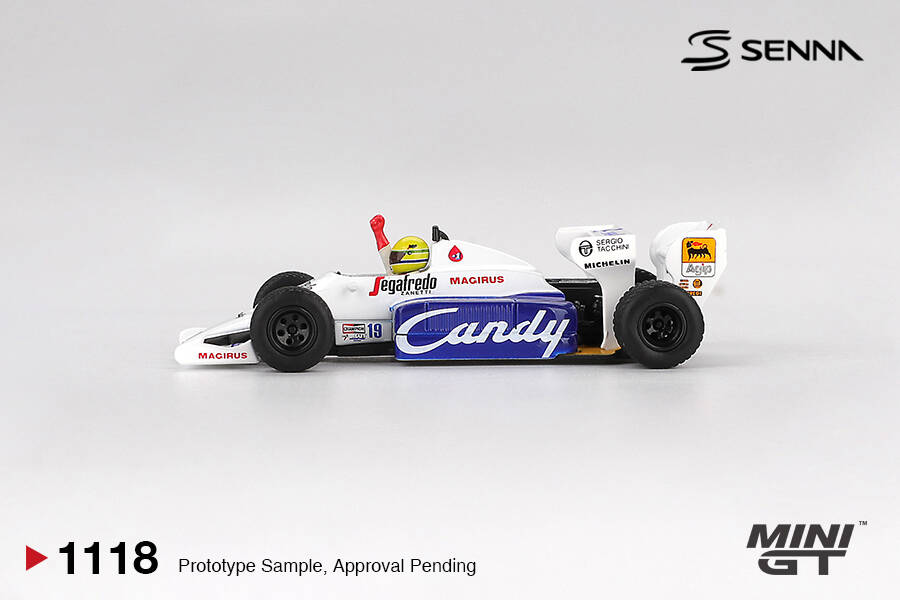 (ÖN SATIŞ) Mini GT 1/64 Toleman TG184 #19 Ayrton Senna 1984 Monaco Grand Prix 2nd Place MGT01118