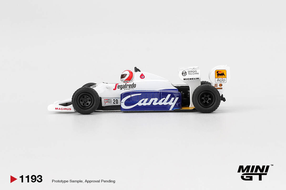 (ÖN SATIŞ) Mini GT 1/64 Toleman TG184 Johnny Cecotto 1984 Monaco Grand Prix MGT01193