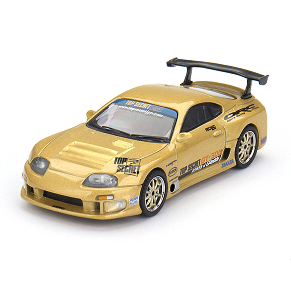 (ÖN SATIŞ) Mini GT 1/64 Toyota Supra (A80) Top Secret GT-300 Top Secret Gold - Blister Paket MGT00961-BL