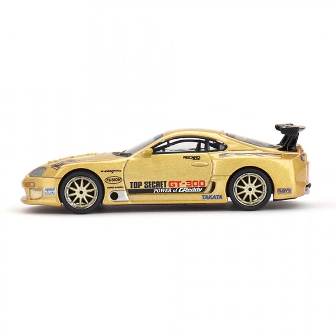 (ÖN SATIŞ) Mini GT 1/64 Toyota Supra (A80) Top Secret GT-300 Top Secret Gold - Blister Paket MGT00961-BL