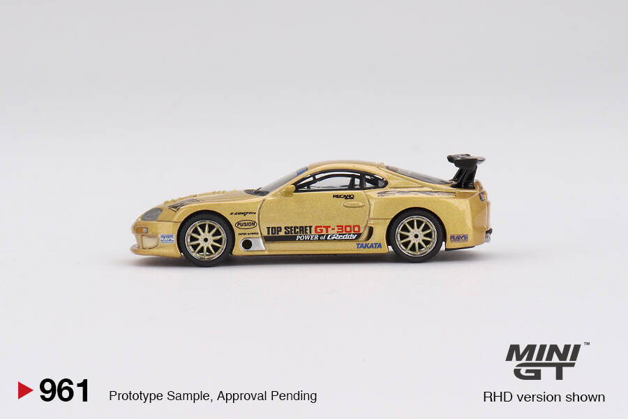 (ÖN SATIŞ) Mini GT 1/64 Toyota Supra (A80) Top Secret GT-300 Top Secret Gold MGT00961