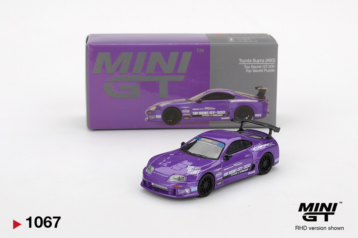 Mini GT 1/64 Toyota Supra (A80) Top Secret GT-300 Top Secret Purple MGT01067 - Thumbnail