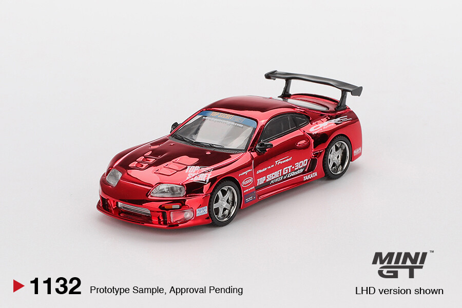 (ÖN SATIŞ) Mini GT 1/64 Toyota Supra (A80) Top Secret GT-300 Top Secret Red Chrome MGT01132 - Thumbnail