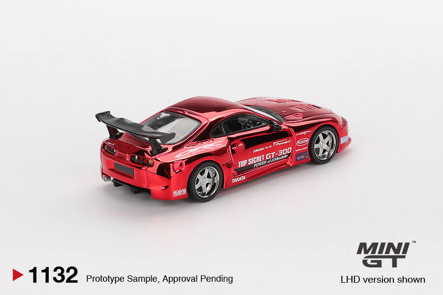 (ÖN SATIŞ) Mini GT 1/64 Toyota Supra (A80) Top Secret GT-300 Top Secret Red Chrome MGT01132