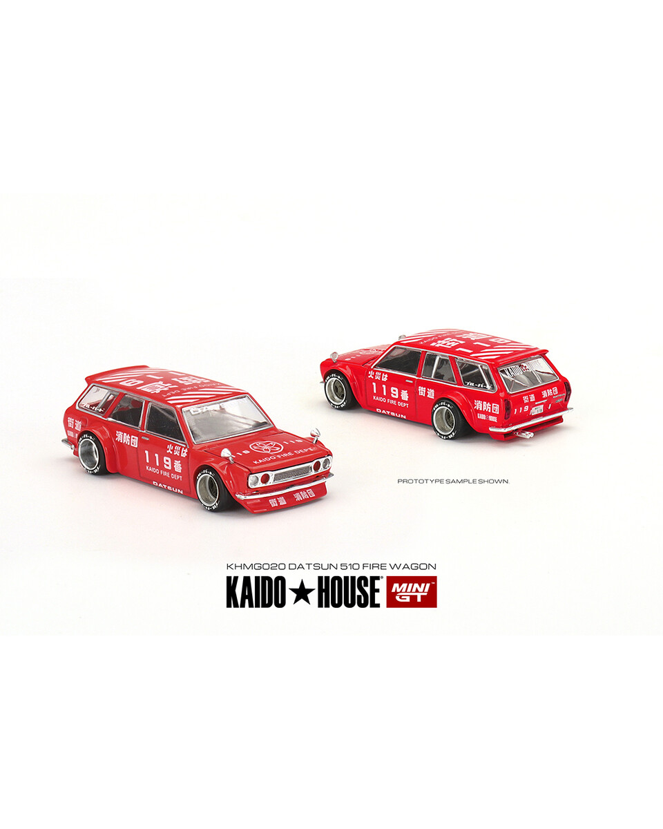 Mini GT KaidoHouse Datsun KAIDO 510 Wagon FIRE V1 KHMG020 - Thumbnail