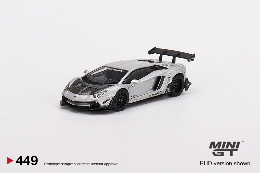 (ÖN SATIŞ) Mini GT LB★WORKS Lamborghini Aventador Limited Edition Matt Silver MGT00449 - Thumbnail
