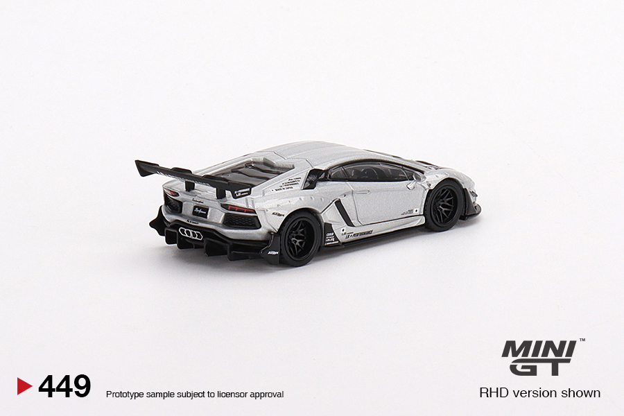 (ÖN SATIŞ) Mini GT LB★WORKS Lamborghini Aventador Limited Edition Matt Silver MGT00449 - Thumbnail