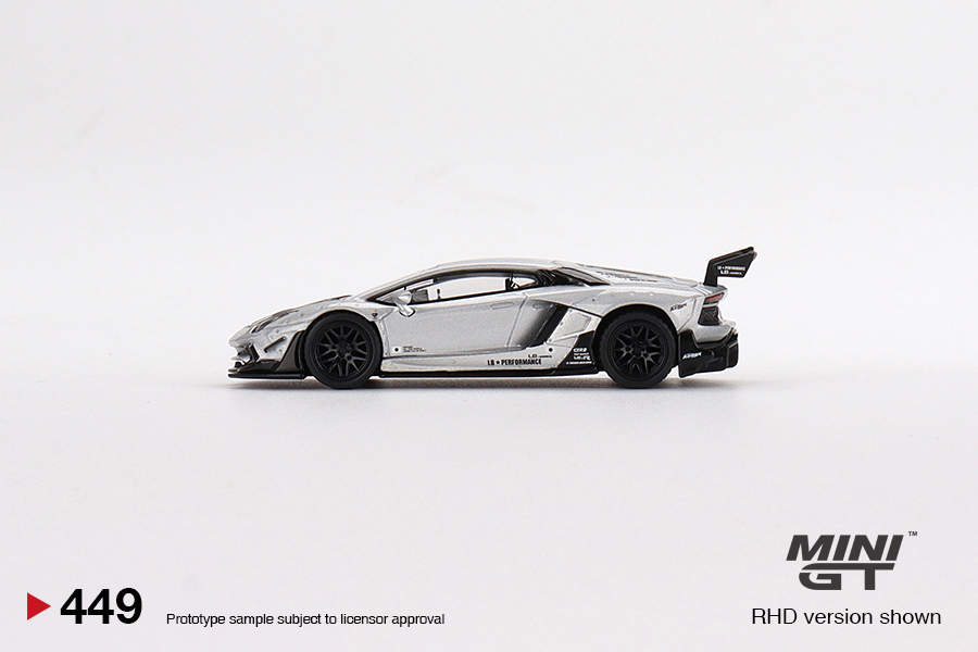 (ÖN SATIŞ) Mini GT LB★WORKS Lamborghini Aventador Limited Edition Matt Silver MGT00449 - Thumbnail