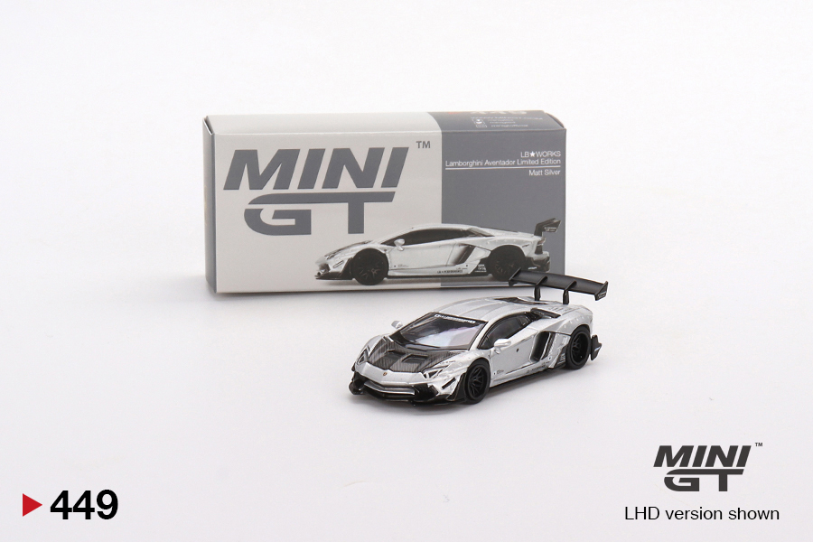 (ÖN SATIŞ) Mini GT LB★WORKS Lamborghini Aventador Limited Edition Matt Silver MGT00449 - Thumbnail
