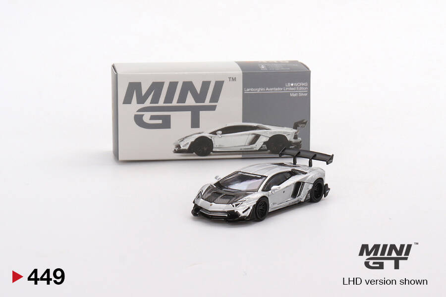 (ÖN SATIŞ) Mini GT LB★WORKS Lamborghini Aventador Limited Edition Matt Silver MGT00449