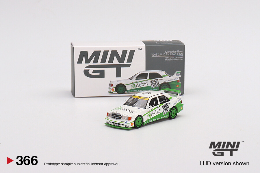 Mini GT Mercedes-Benz 190E 2.5 16 Evolution II 1991 DTMZakspeed #20 Michael Schumacher MGT00366 - Thumbnail