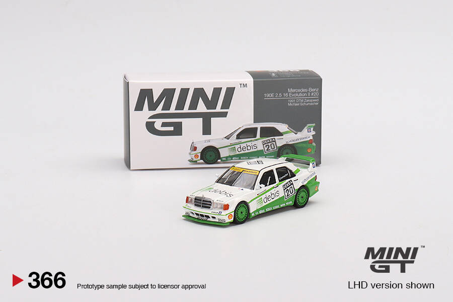 Mini GT Mercedes-Benz 190E 2.5 16 Evolution II 1991 DTMZakspeed #20 Michael Schumacher MGT00366