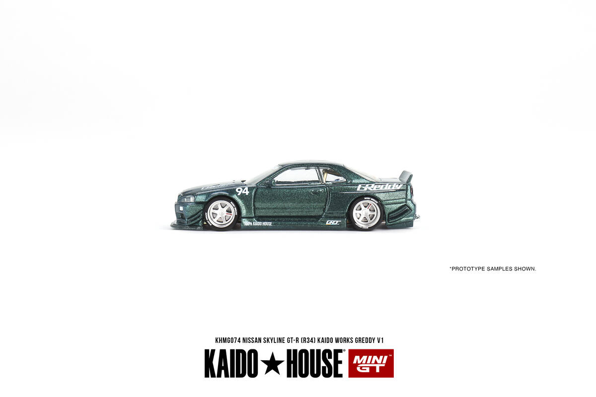 Mini GT Nissan Skyline GT-R (R34) Kaido Works GReddy V1 KHMG074