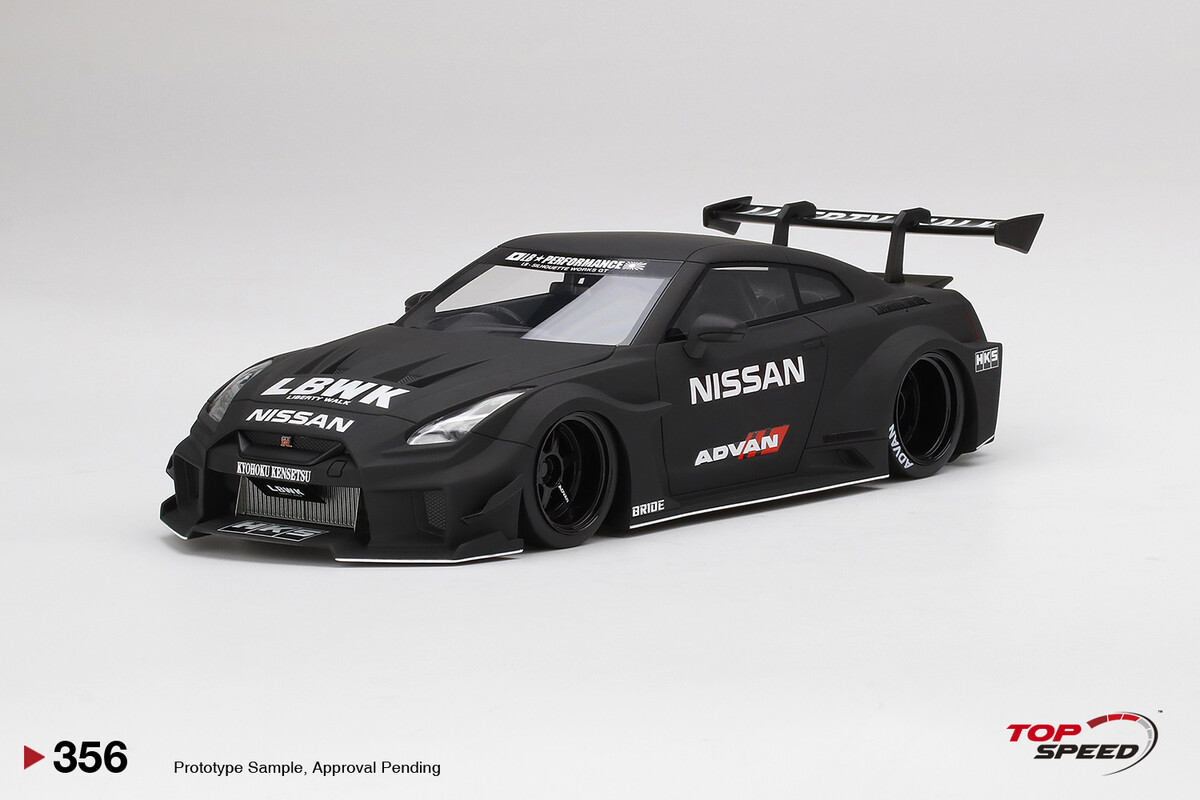 Top Speed - TopSpeed: 1/18 LB-Silhouette WORKS GT NISSAN 35GT-RR Ver.2 Matt BlackLBWK TS0356
