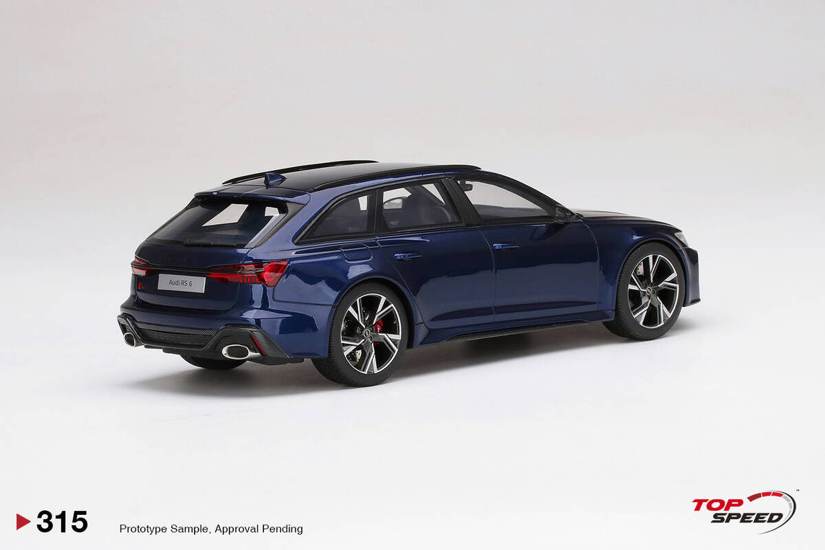 TopSpeed 1/18 Audi RS 6 Avant Carbon BlackNavarra Blue Metallic TS0315