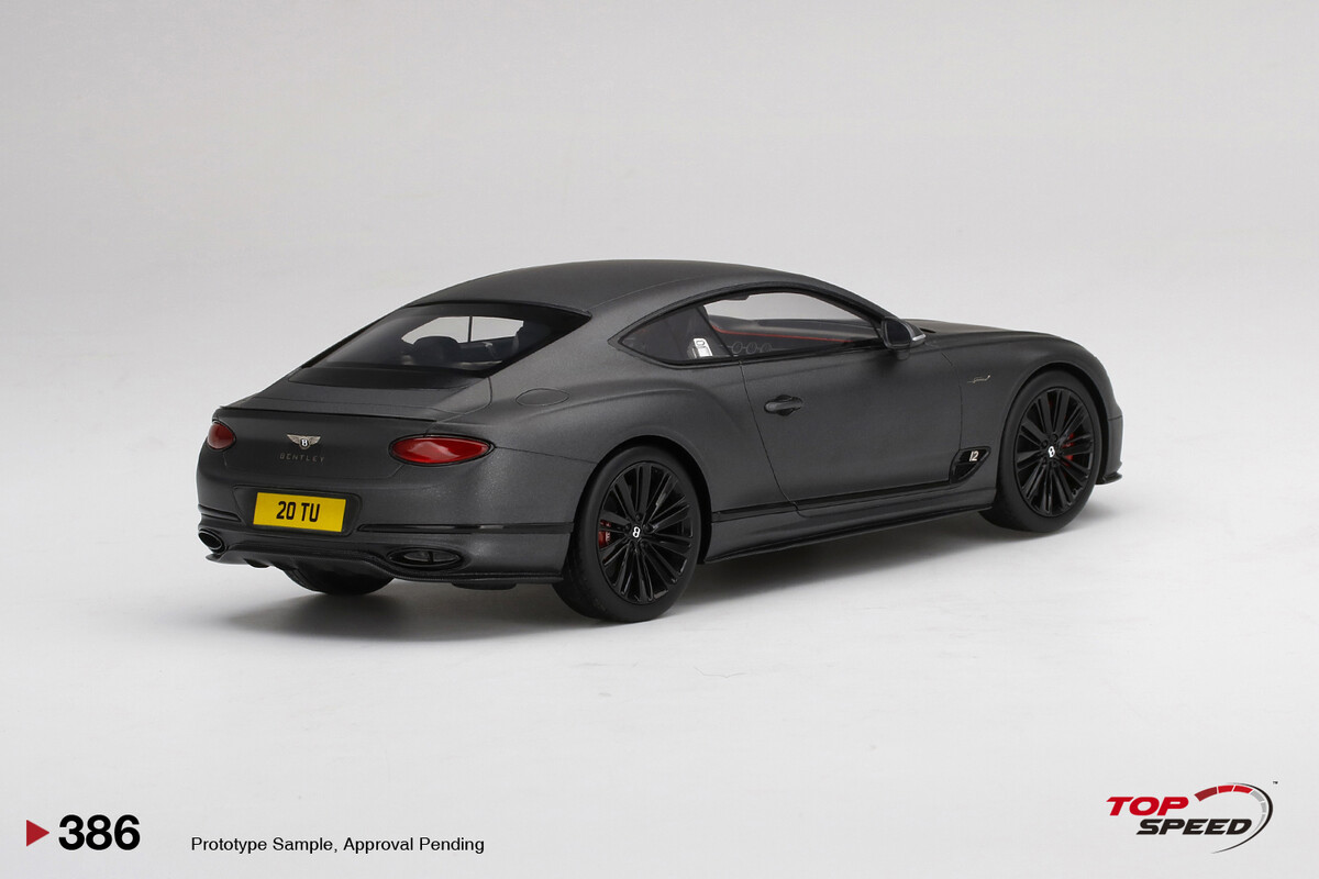 TopSpeed 1/18 Bentley Continental GT Speed 2022 Anthracite Satin TS0386 - Thumbnail