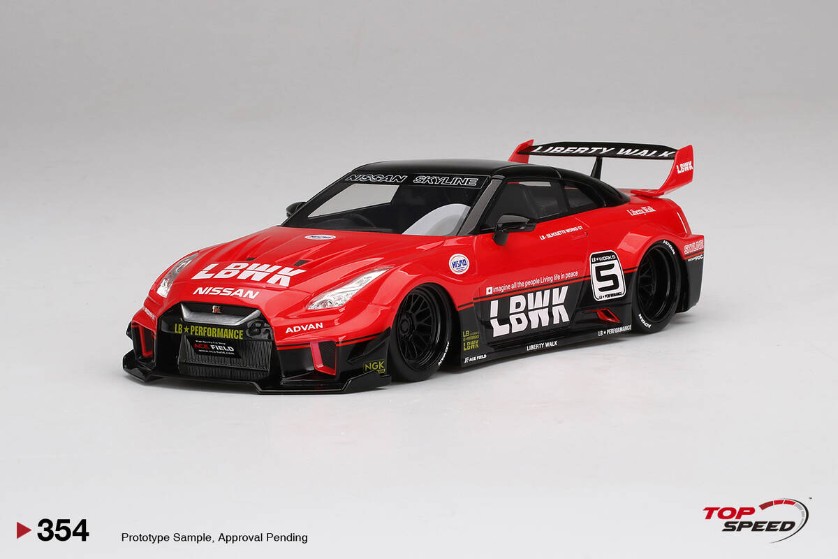 TopSpeed 1/18 LB-Silhouette WORKS GT NISSAN 35GT-RR Ver.1 Red/Black TS0354