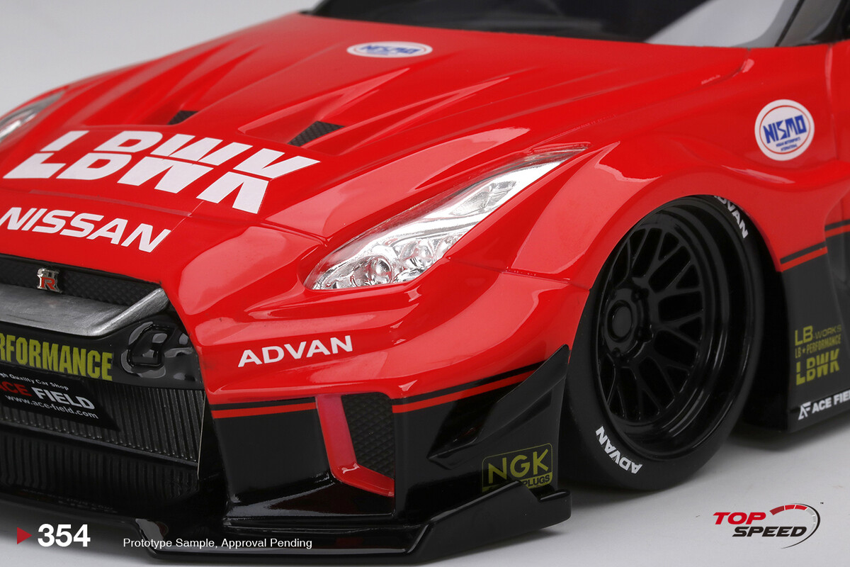 TopSpeed 1/18 LB-Silhouette WORKS GT NISSAN 35GT-RR Ver.1 Red/Black TS0354 - Thumbnail