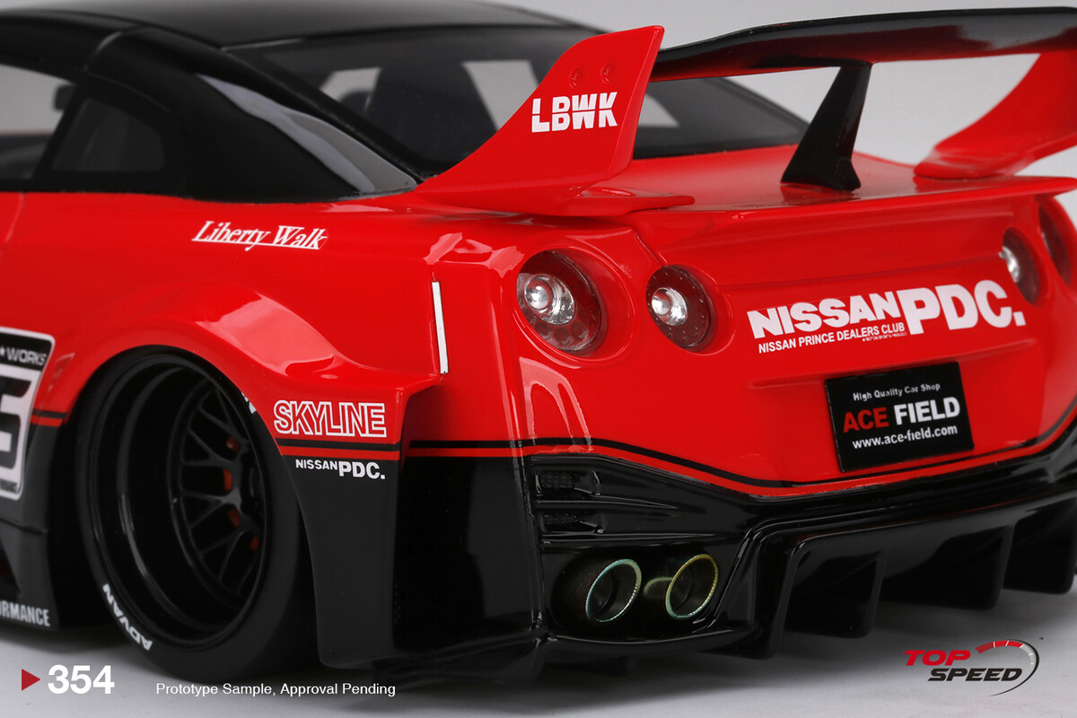 TopSpeed 1/18 LB-Silhouette WORKS GT NISSAN 35GT-RR Ver.1 Red/Black TS0354 - Thumbnail