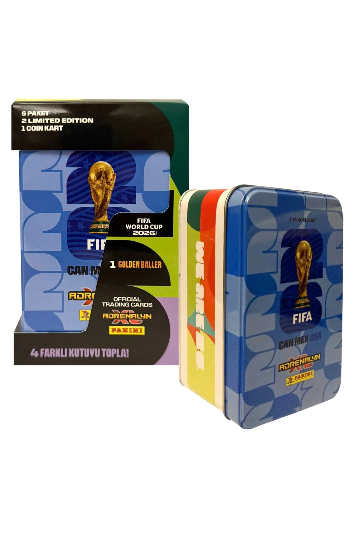 Panini FIFA World Cup 2026 Adrenalyn XL Trading Card Metal Kutu - Mavi Kutu - Thumbnail