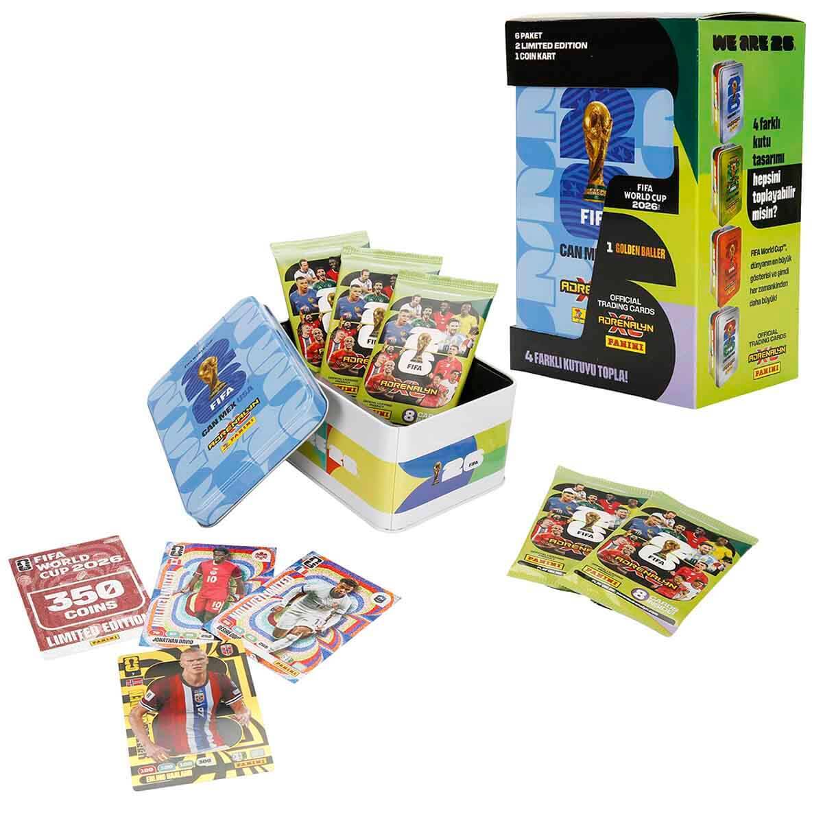 Panini FIFA World Cup 2026 Adrenalyn XL Trading Card Metal Kutu Set
