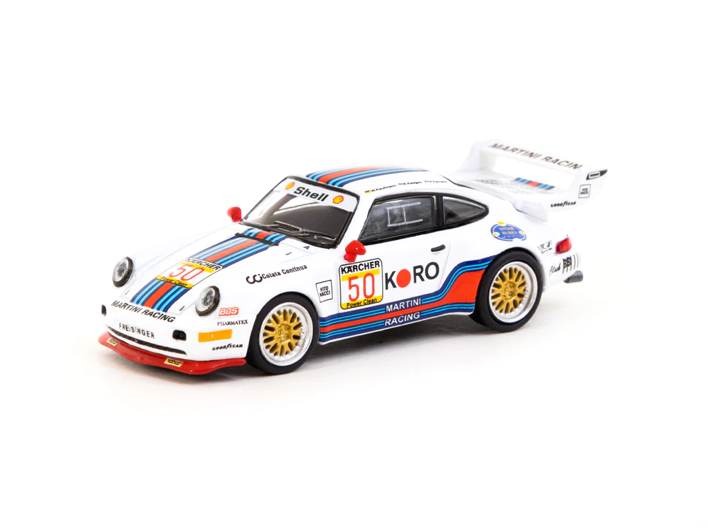 Schuco X Tarmac Works 1/64 Porsche 911 Turbo S LM GT BRP GT Series 1995 #50 - COLLAB64 - Thumbnail