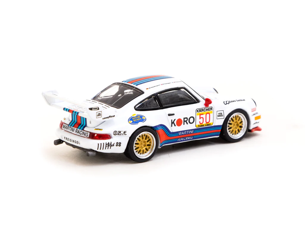 Schuco X Tarmac Works 1/64 Porsche 911 Turbo S LM GT BRP GT Series 1995 #50 - COLLAB64 - Thumbnail