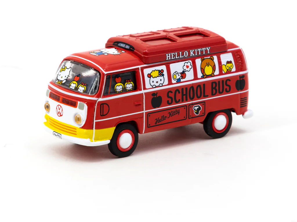 Schuco X Tarmac Works 1/64 Volkswagen Type II (T2) Bus - Hello Kitty - COLLAB64 - Thumbnail